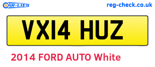 VX14HUZ are the vehicle registration plates.