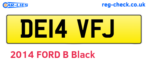 DE14VFJ are the vehicle registration plates.