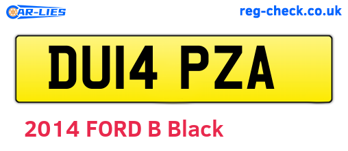 DU14PZA are the vehicle registration plates.
