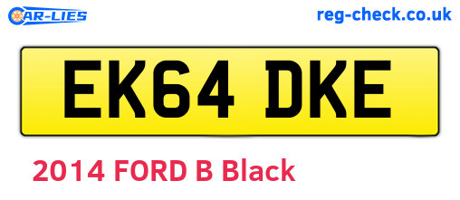 EK64DKE are the vehicle registration plates.