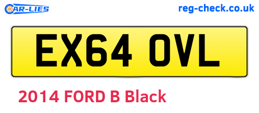 EX64OVL are the vehicle registration plates.