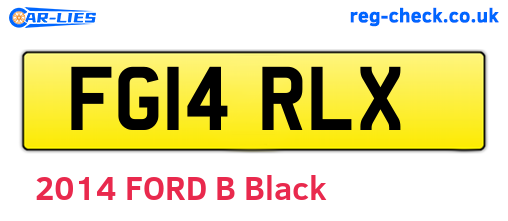 FG14RLX are the vehicle registration plates.