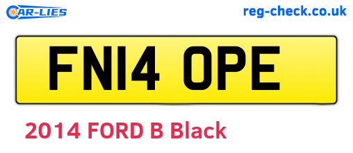 FN14OPE are the vehicle registration plates.