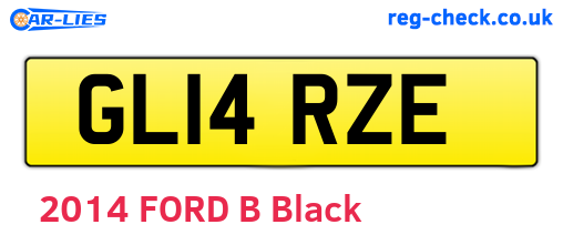 GL14RZE are the vehicle registration plates.