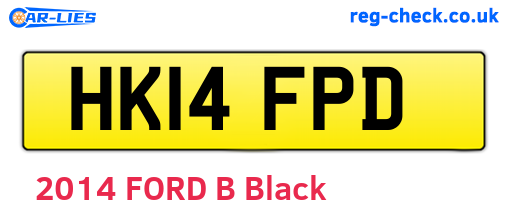 HK14FPD are the vehicle registration plates.