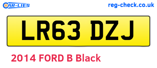 LR63DZJ are the vehicle registration plates.