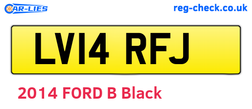 LV14RFJ are the vehicle registration plates.