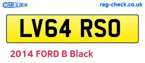 LV64RSO are the vehicle registration plates.