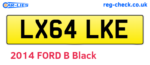 LX64LKE are the vehicle registration plates.