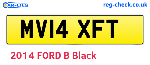 MV14XFT are the vehicle registration plates.