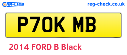 P70KMB are the vehicle registration plates.