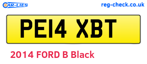 PE14XBT are the vehicle registration plates.