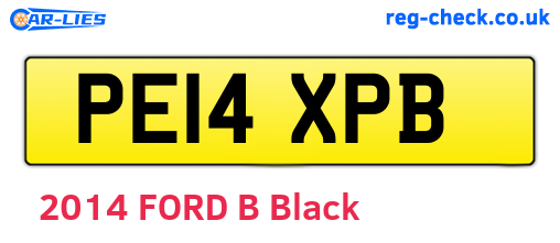 PE14XPB are the vehicle registration plates.