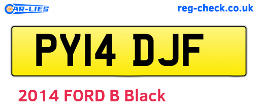 PY14DJF are the vehicle registration plates.
