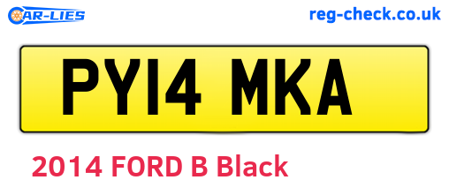 PY14MKA are the vehicle registration plates.
