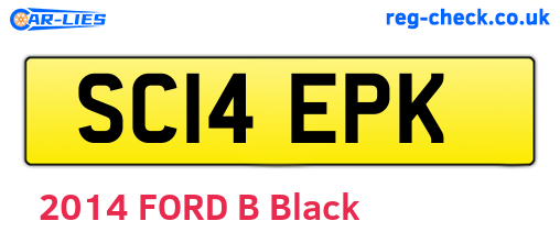 SC14EPK are the vehicle registration plates.
