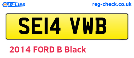 SE14VWB are the vehicle registration plates.