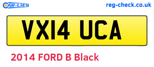 VX14UCA are the vehicle registration plates.