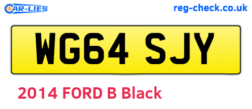 WG64SJY are the vehicle registration plates.