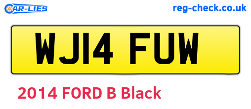 WJ14FUW are the vehicle registration plates.