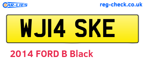 WJ14SKE are the vehicle registration plates.