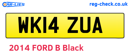 WK14ZUA are the vehicle registration plates.