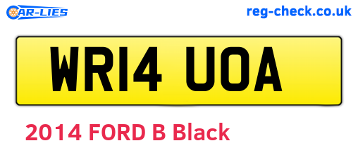 WR14UOA are the vehicle registration plates.