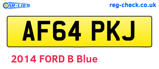 AF64PKJ are the vehicle registration plates.