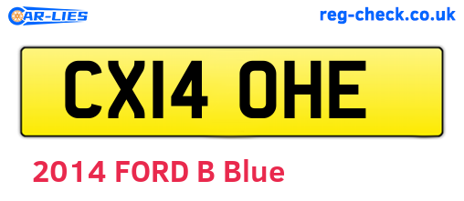 CX14OHE are the vehicle registration plates.