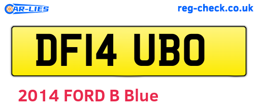 DF14UBO are the vehicle registration plates.