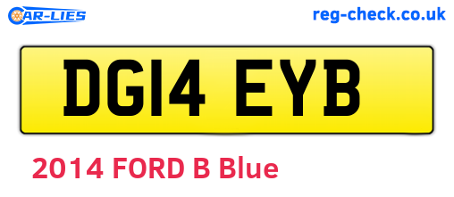 DG14EYB are the vehicle registration plates.