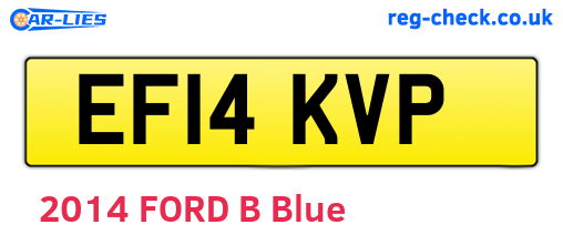 EF14KVP are the vehicle registration plates.