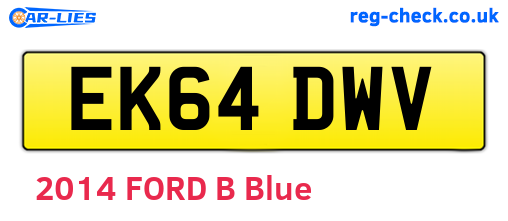 EK64DWV are the vehicle registration plates.