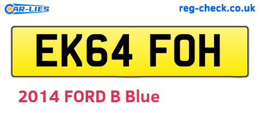 EK64FOH are the vehicle registration plates.