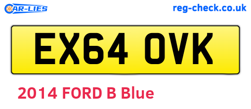 EX64OVK are the vehicle registration plates.