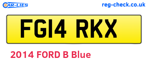FG14RKX are the vehicle registration plates.
