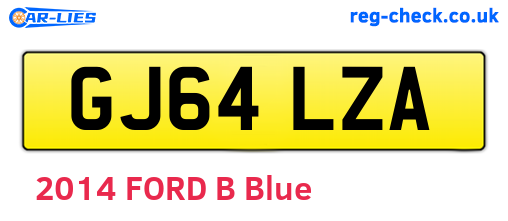 GJ64LZA are the vehicle registration plates.