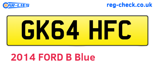 GK64HFC are the vehicle registration plates.