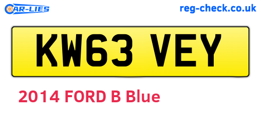 KW63VEY are the vehicle registration plates.