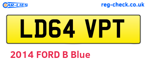 LD64VPT are the vehicle registration plates.