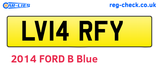 LV14RFY are the vehicle registration plates.