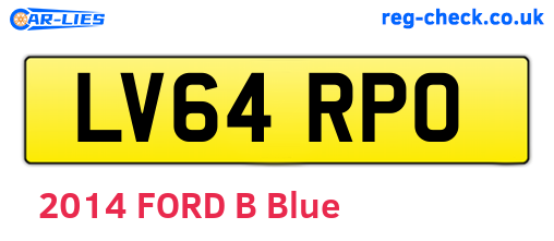 LV64RPO are the vehicle registration plates.