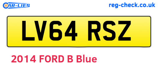 LV64RSZ are the vehicle registration plates.