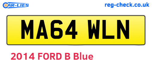 MA64WLN are the vehicle registration plates.