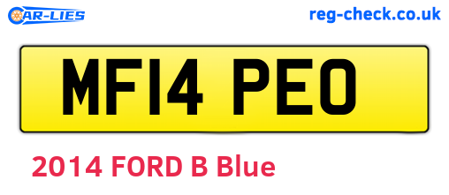 MF14PEO are the vehicle registration plates.