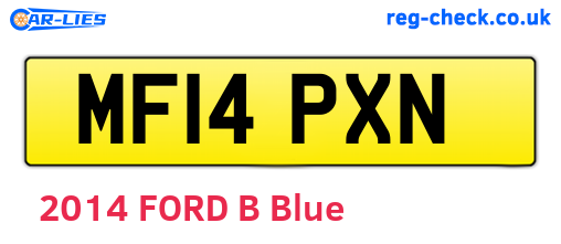MF14PXN are the vehicle registration plates.