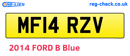 MF14RZV are the vehicle registration plates.
