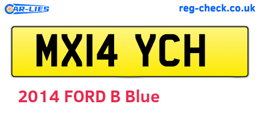 MX14YCH are the vehicle registration plates.