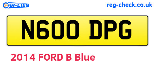 N600DPG are the vehicle registration plates.