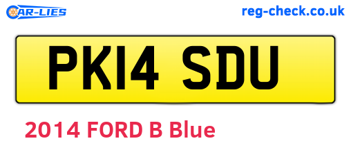 PK14SDU are the vehicle registration plates.